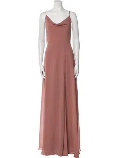 Pre-owned Jenny Yoo Cowl Neck Long Dress In Pink