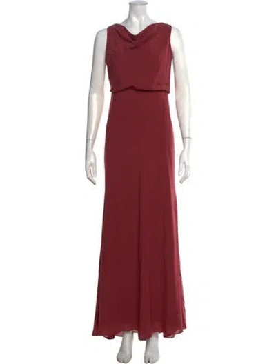 Pre-owned Jenny Yoo Cowl Neck Long Dress In Pink