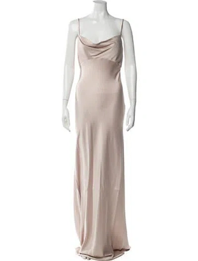 Pre-owned Jenny Yoo Cowl Neck Long Dress In Purple
