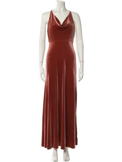 Pre-owned Jenny Yoo Cowl Neck Long Dress In Red
