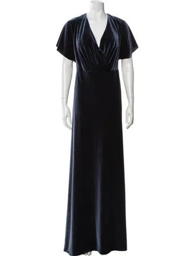 Pre-owned Jenny Yoo Cowl Neck Long Dress W/ Tags In Blue