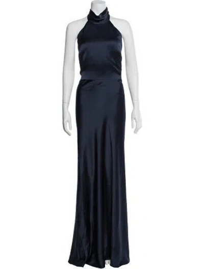 Pre-owned Jenny Yoo Cowl Neck Long Dress W/ Tags In Blue