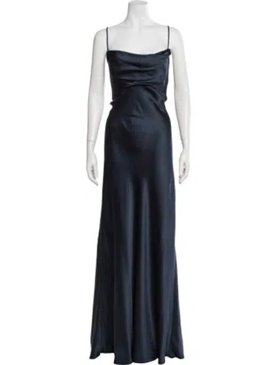 Pre-owned Jenny Yoo Cowl Neck Long Dress W/ Tags In Blue