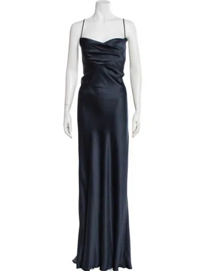 Pre-owned Jenny Yoo Cowl Neck Long Dress W/ Tags In Blue