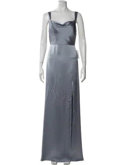 Pre-owned Jenny Yoo Cowl Neck Long Dress W/ Tags In Blue