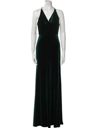 Pre-owned Jenny Yoo Cowl Neck Long Dress W/ Tags In Green