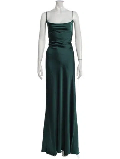 Pre-owned Jenny Yoo Cowl Neck Long Dress W/ Tags In Green