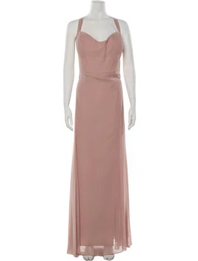 Pre-owned Jenny Yoo Cowl Neck Long Dress W/ Tags In Pink