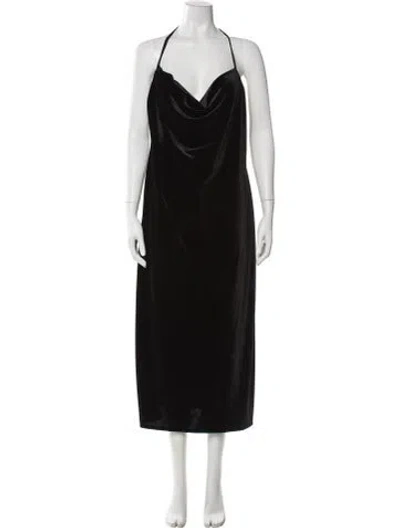 Pre-owned Jenny Yoo Cowl Neck Midi Length Dress In Black