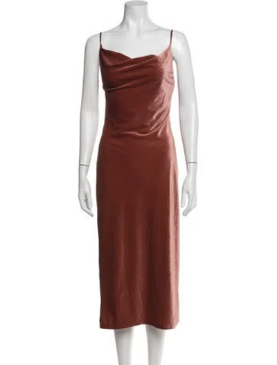 Pre-owned Jenny Yoo Cowl Neck Midi Length Dress In Pink