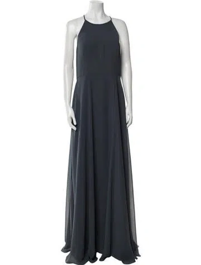Pre-owned Jenny Yoo Crew Neck Long Dress In Green