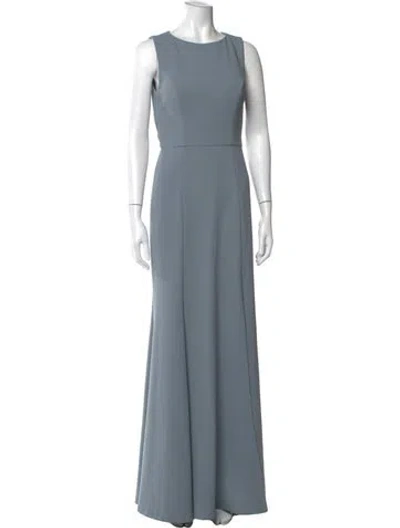 Pre-owned Jenny Yoo Crew Neck Long Dress In Green