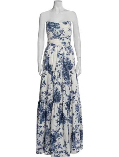 Pre-owned Jenny Yoo Floral Print Long Dress In Multi