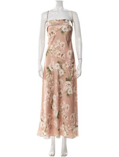 Pre-owned Jenny Yoo Floral Print Long Dress In Multicolor