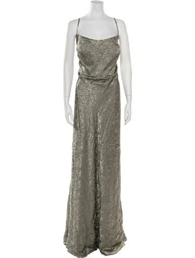 Pre-owned Jenny Yoo Floral Print Long Dress In Neutrals