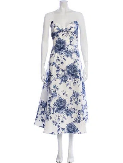 Pre-owned Jenny Yoo Floral Print Midi Length Dress In Neutral