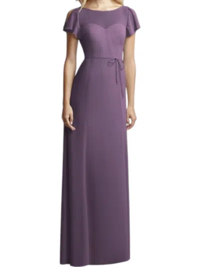 Jenny Yoo Flutter Sleeve Illusion Dress In Smashing In Purple