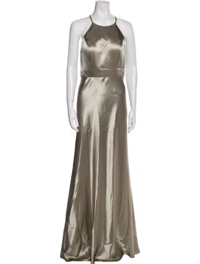 Pre-owned Jenny Yoo Halterneck Long Dress