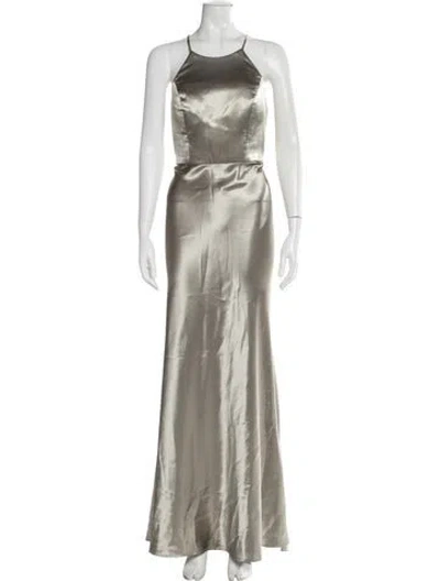 Pre-owned Jenny Yoo Halterneck Long Dress