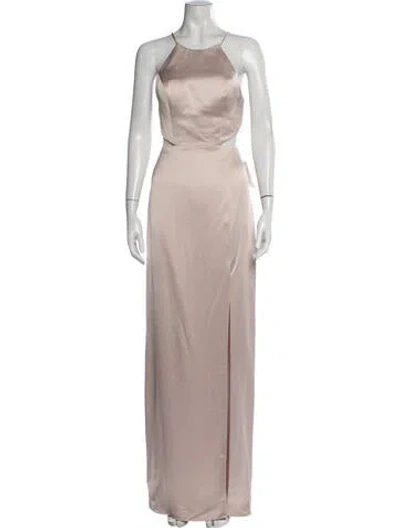 Pre-owned Jenny Yoo Halterneck Long Dress In Purple