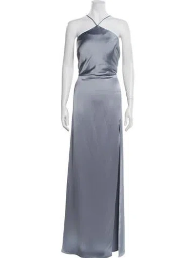 Pre-owned Jenny Yoo Halterneck Long Dress W/ Tags In Blue
