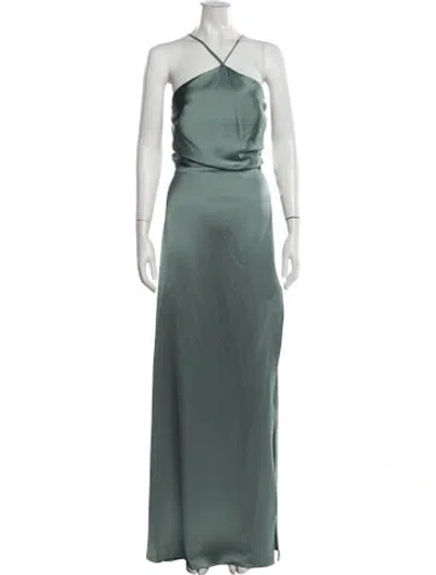 Pre-owned Jenny Yoo Halterneck Long Dress W/ Tags In Multicolor
