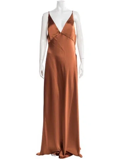 Pre-owned Jenny Yoo Halterneck Long Dress W/ Tags In Neutrals