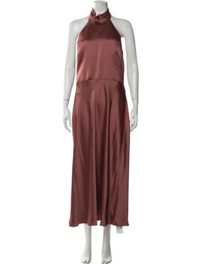 Pre-owned Jenny Yoo Halterneck Long Dress W/ Tags In Orange