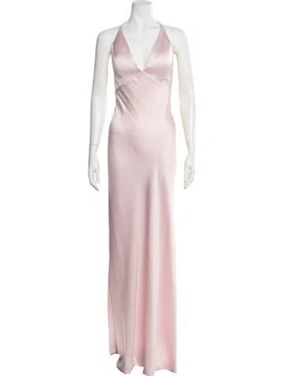 Pre-owned Jenny Yoo Halterneck Long Dress W/ Tags In Pink