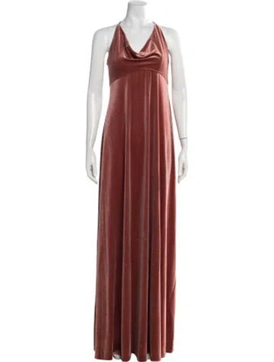 Pre-owned Jenny Yoo Halterneck Long Dress W/ Tags In Red