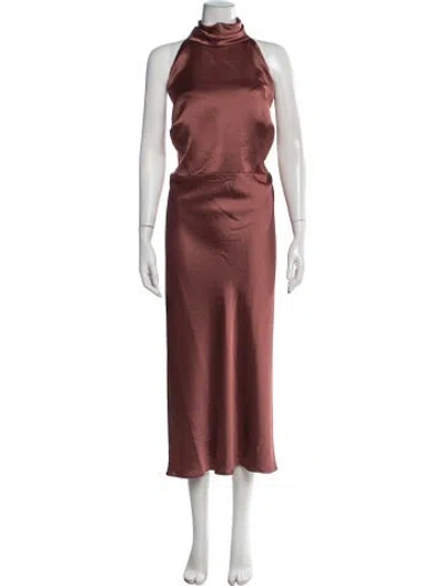 Pre-owned Jenny Yoo Halterneck Midi Length Dress W/ Tags In Brown