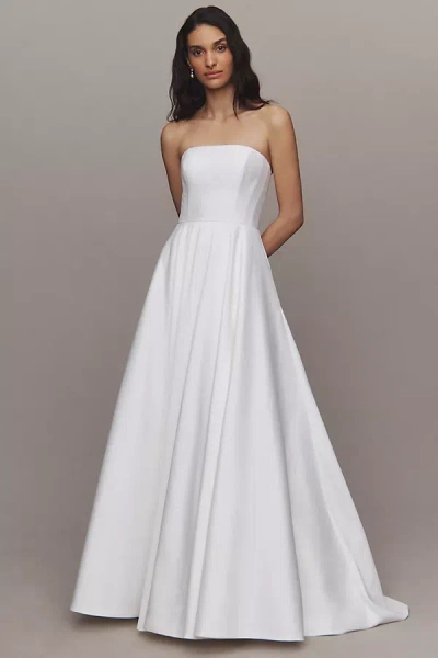 Jenny Yoo Jenny By  Brynn Strapless A-line Taffeta Wedding Gown In White
