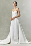 Jenny Yoo Jenny By  Elsie Strapless Sweetheart Satin Wedding Gown In White
