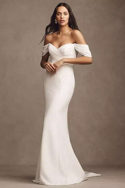 Jenny Yoo Jenny By  Kate Fit-and-flare Gown With Removable Sleeves In White