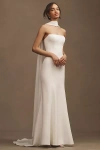 Jenny Yoo Jenny By  Perry Crepe Strapless Column Wedding Gown