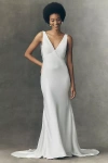 Jenny Yoo Jenny By  Remy Satin V-neck Open-back Wedding Gown In White