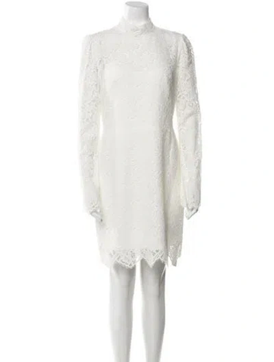 Pre-owned Jenny Yoo Lace Knee-length Dress In White