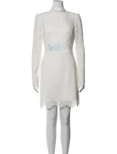 Pre-owned Jenny Yoo Lace Mini Dress In White