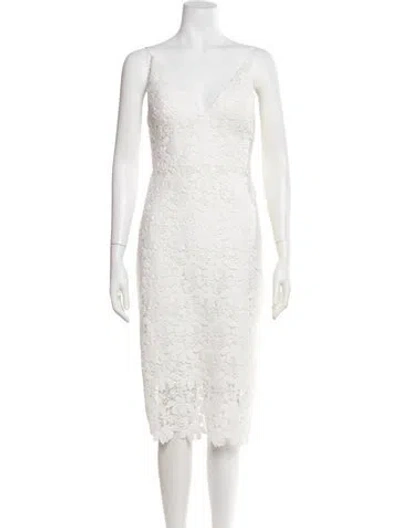 Pre-owned Jenny Yoo Lace Pattern Knee-length Dress W/ Tags In Neutral