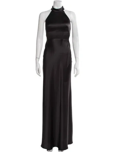 Pre-owned Jenny Yoo Mock Neck Long Dress W/ Tags In Black
