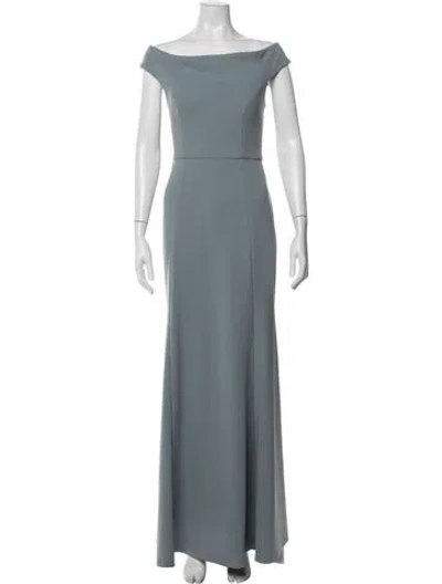 Pre-owned Jenny Yoo Off-the-shoulder Long Dress In Blue
