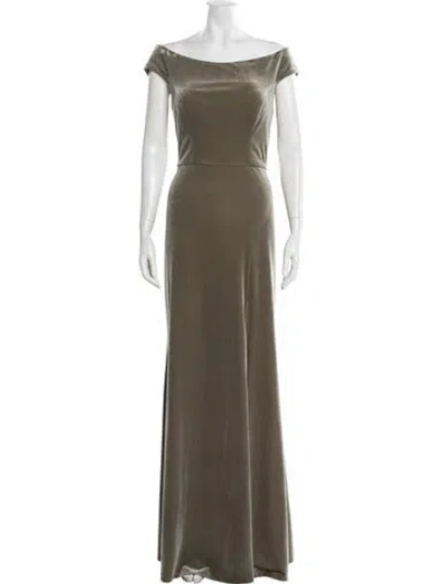Pre-owned Jenny Yoo Off-the-shoulder Long Dress W/ Tags In Green