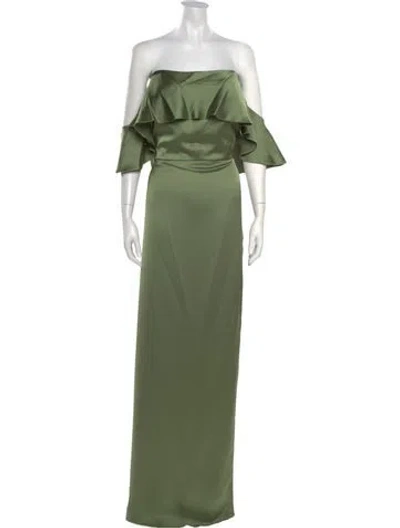 Pre-owned Jenny Yoo Off-the-shoulder Long Dress W/ Tags In Green