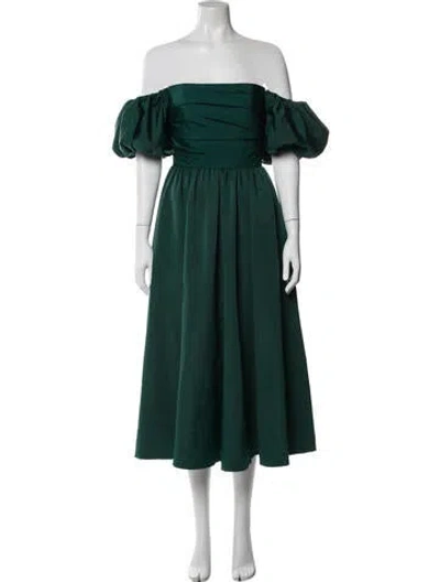 Pre-owned Jenny Yoo Off-the-shoulder Midi Length Dress W/ Tags In Green