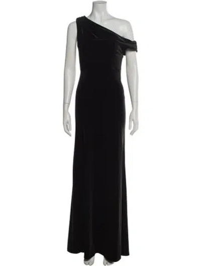 Pre-owned Jenny Yoo One-shoulder Long Dress In Black