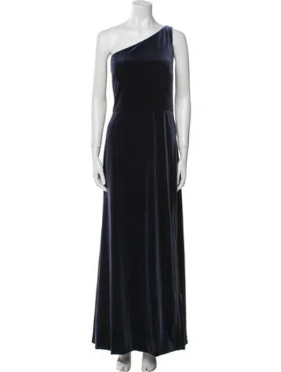 Pre-owned Jenny Yoo One-shoulder Long Dress In Blue
