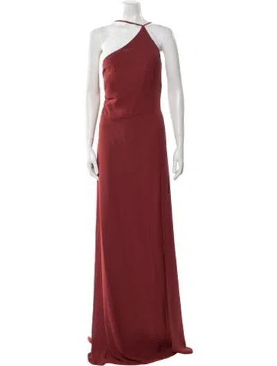 Pre-owned Jenny Yoo One-shoulder Long Dress In Brown
