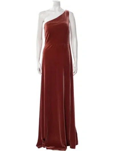 Pre-owned Jenny Yoo One-shoulder Long Dress In Brown