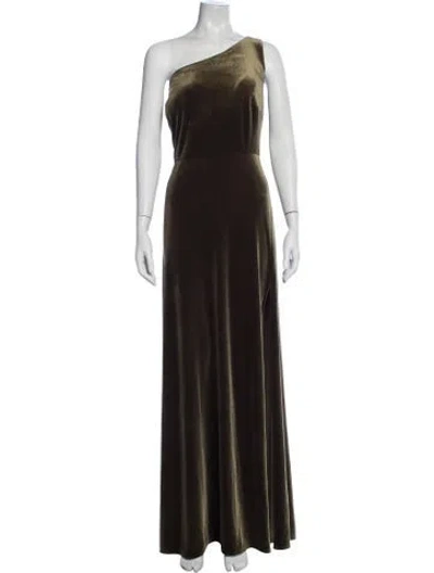 Pre-owned Jenny Yoo One-shoulder Long Dress In Brown