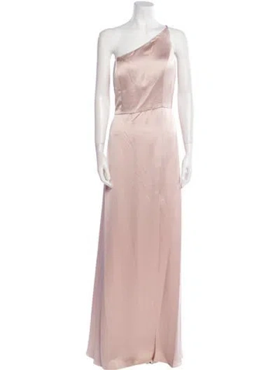 Pre-owned Jenny Yoo One-shoulder Long Dress In Gold